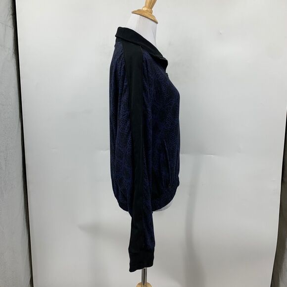 Athleta Brooklyn Track Bomber Jacket Women S Small Midnight Python Zipped Pocket - Picture 5 of 15
